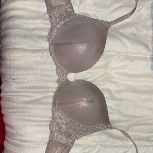 Victoria's Secret Taupe Shimmer Lace dream angels push up bra 32C